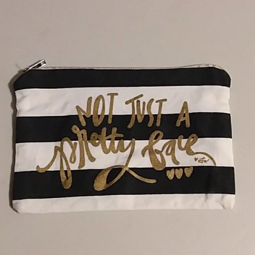 Unbranded Black & White Striped Makeup Bag